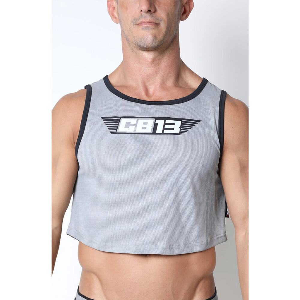 CellBlock13 Grey Marathon Cutoff Tank. Men's size large. NWT